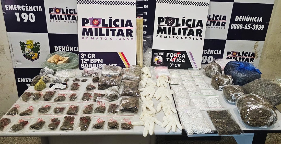 Três são presos com quase 3 mil pinos de cocaína em Sorriso