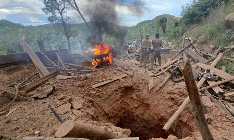 Operação contra garimpo ilegal em MT completa 90 dias com destruição de bunkers