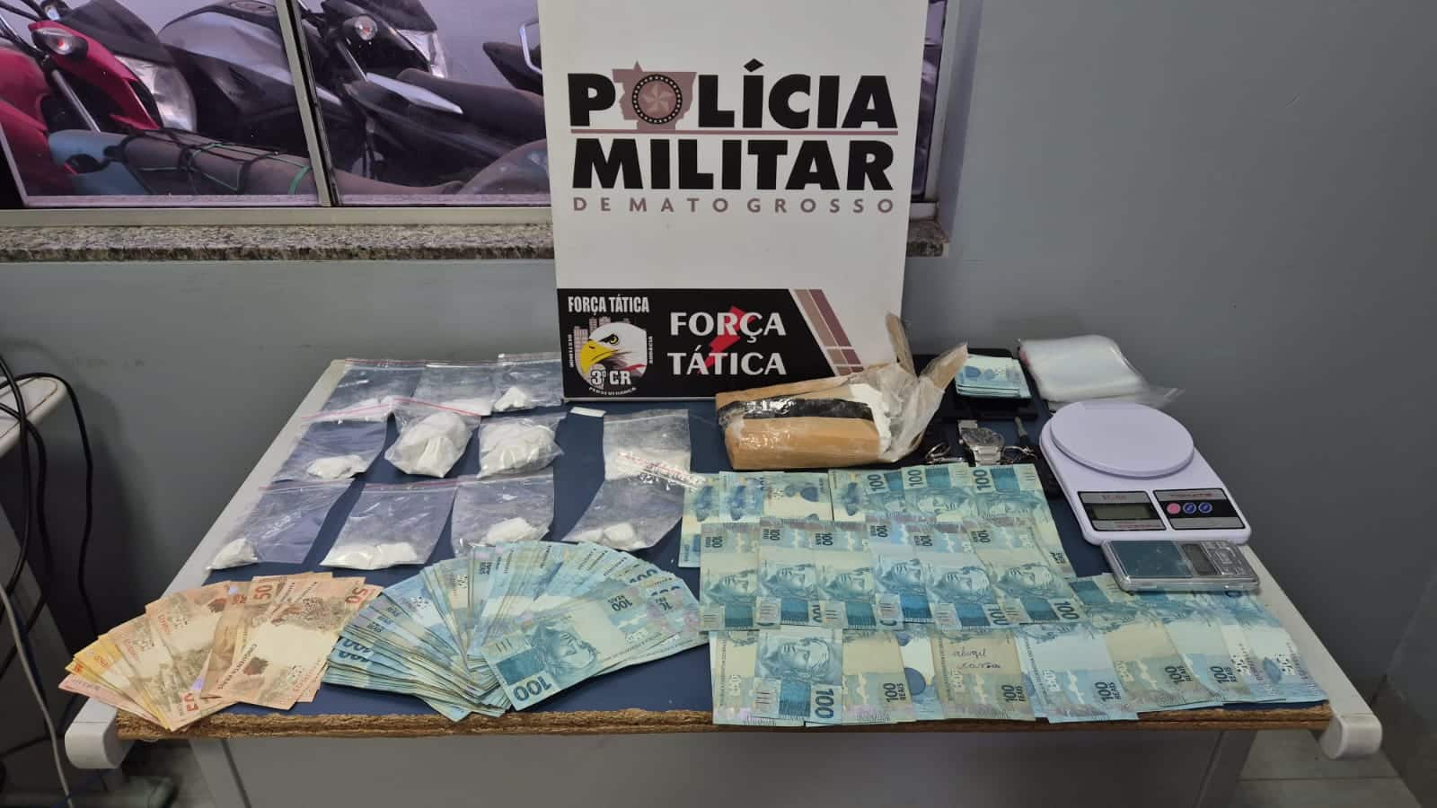 Força Tática apreende drogas, dinheiro e carro em Sinop; três são presos