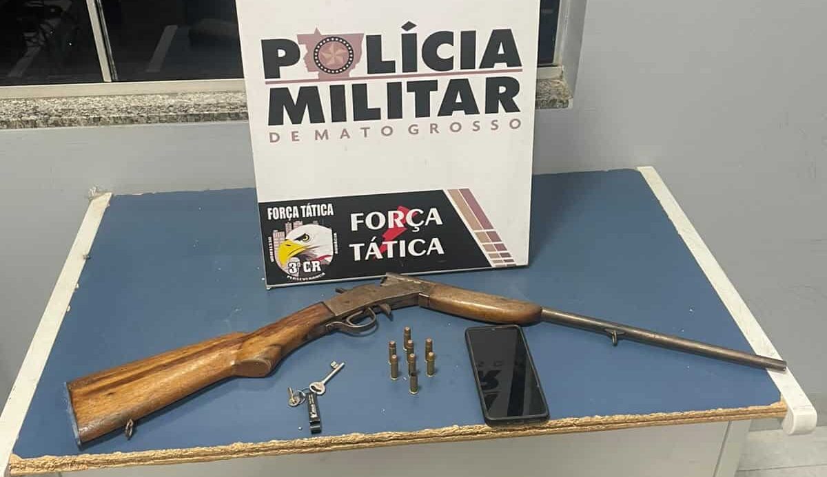 Força Tática apreende espingarda e munições em Sinop, Mato Grosso